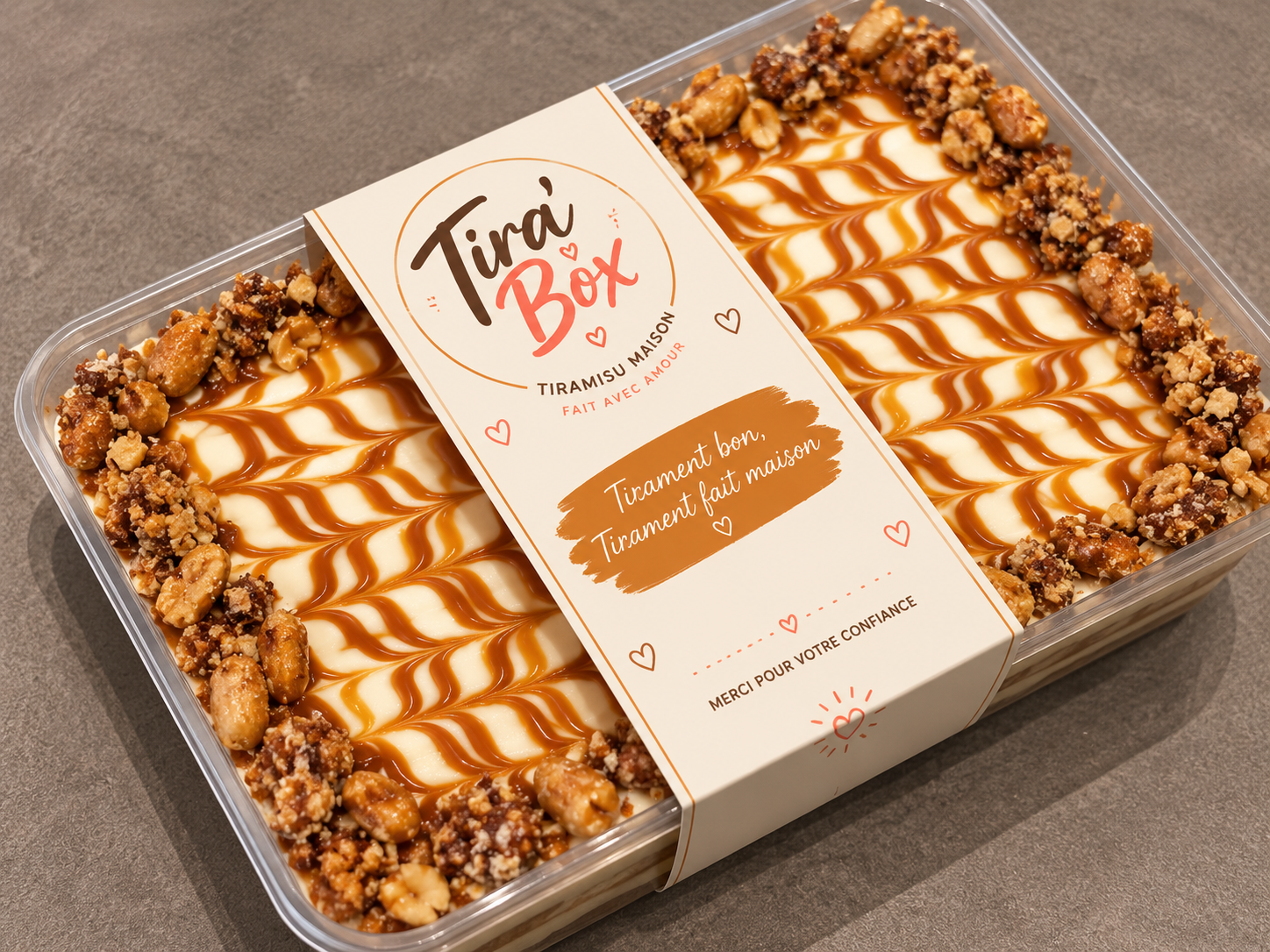 Tiramisu Caramel Cacahuète — format à partager